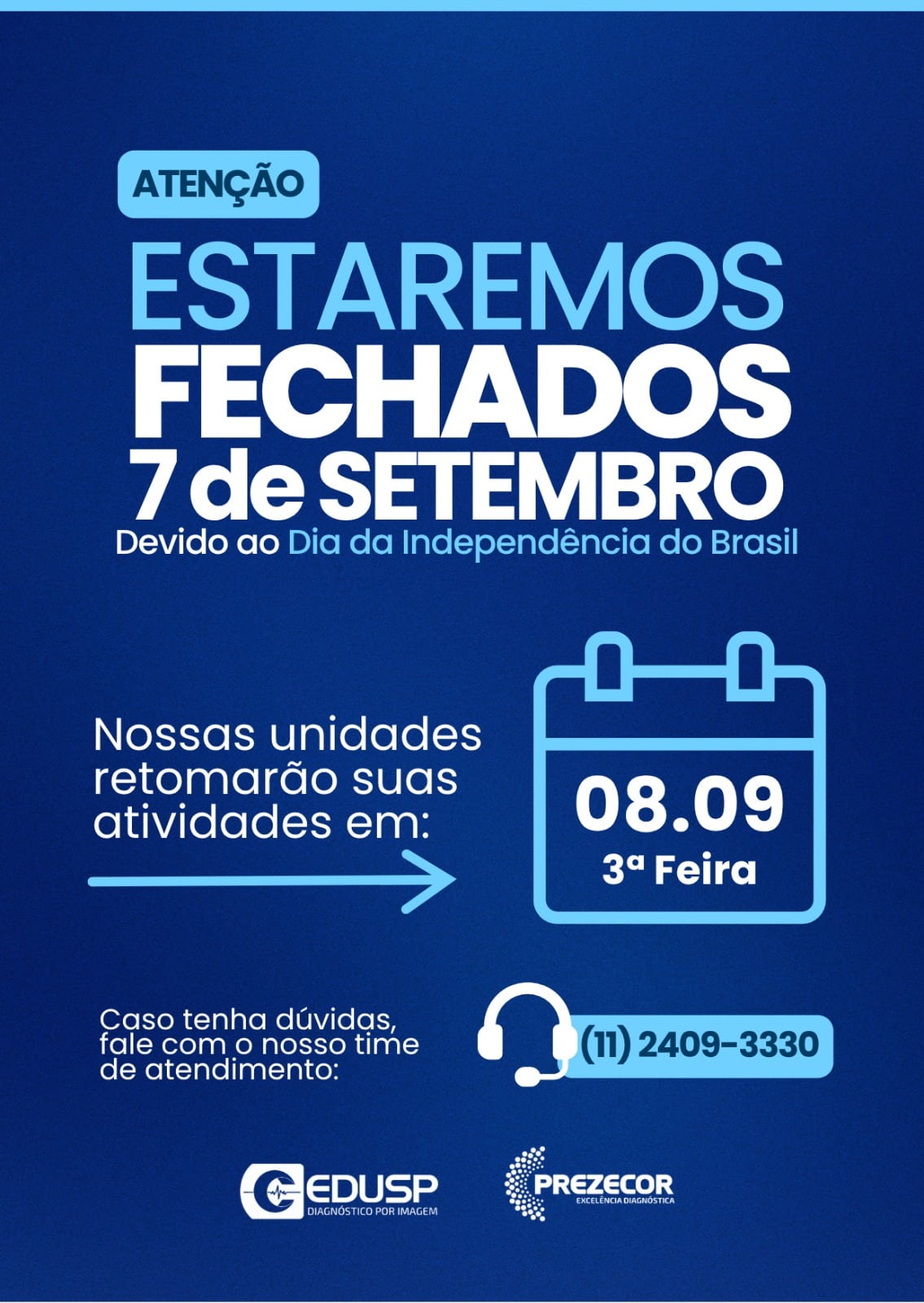 Banner Feriado 7 de setembro